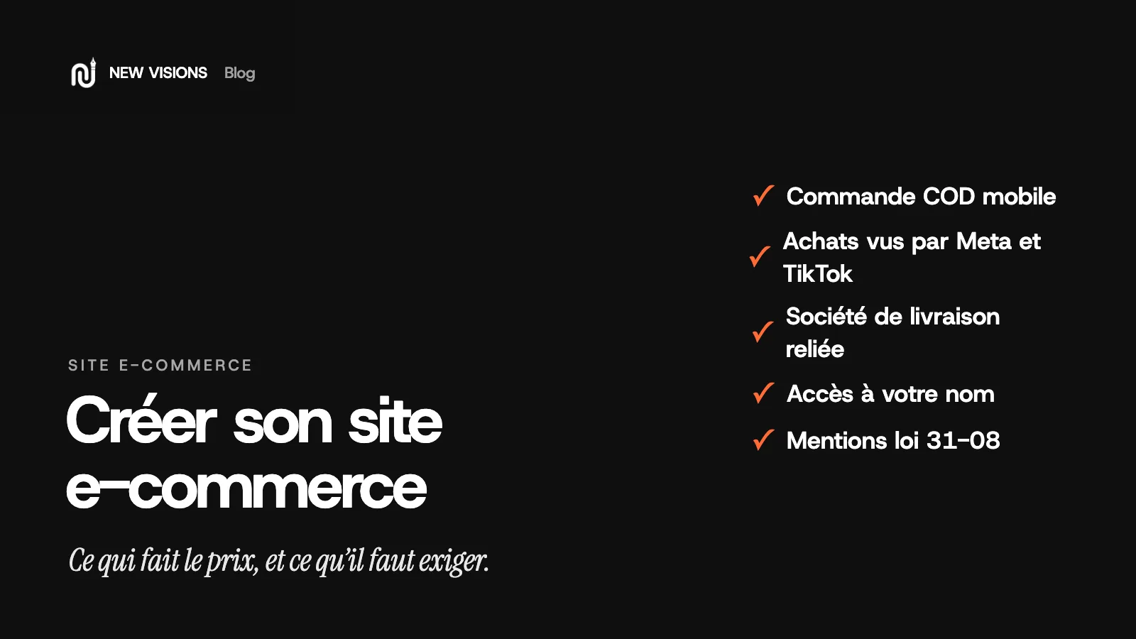 Couverture : création de site e-commerce au Maroc, la checklist avant de payer