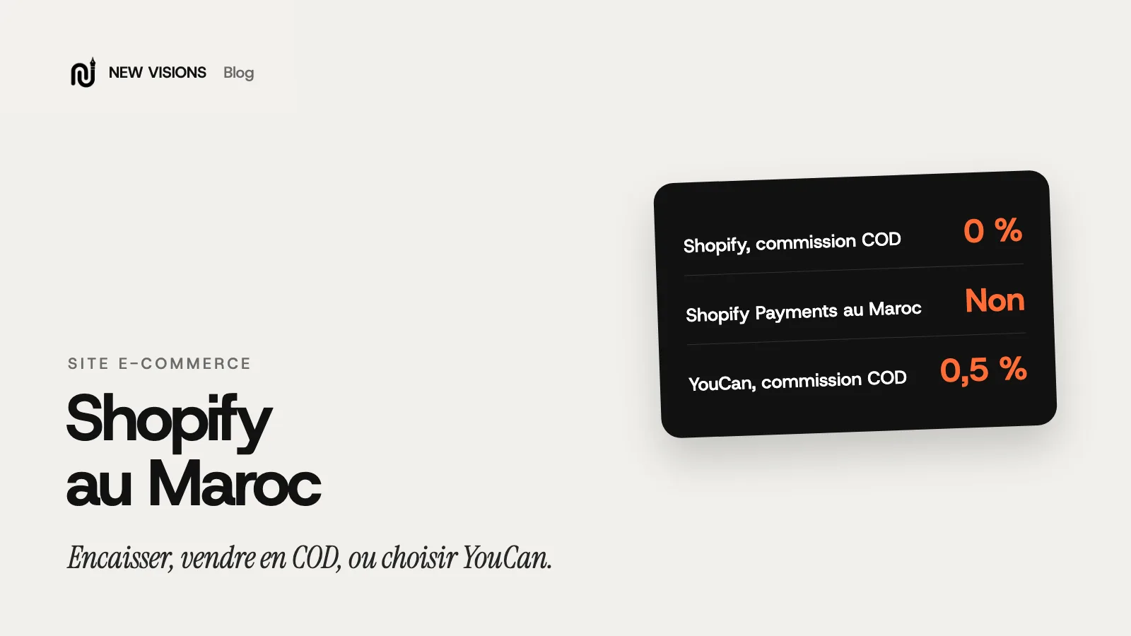 Couverture : Shopify au Maroc, paiement à la livraison sans commission Shopify