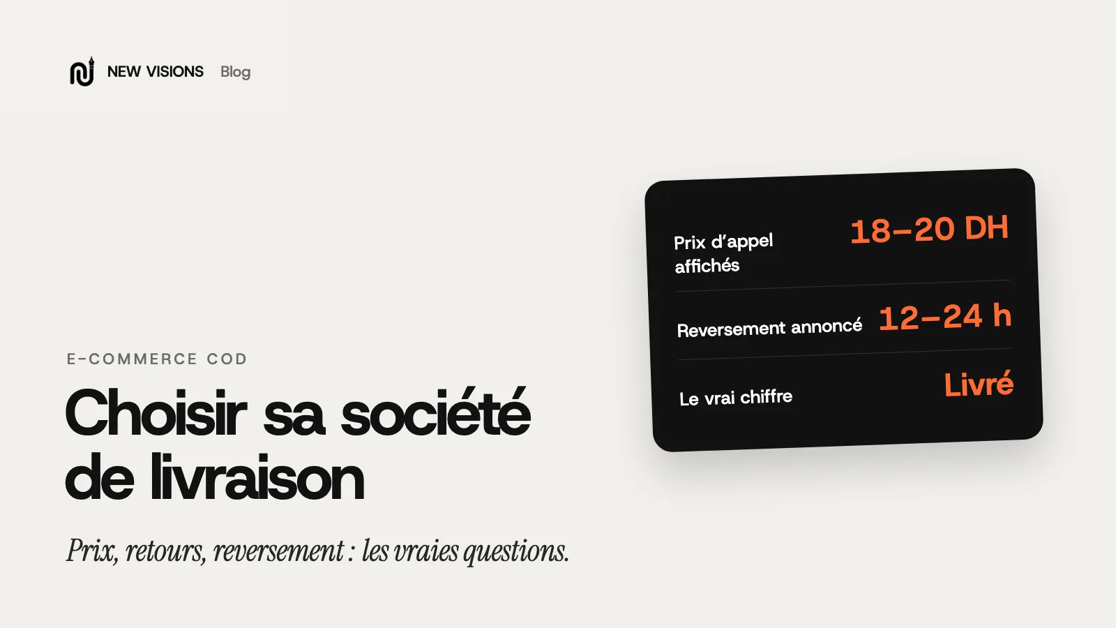Couverture : choisir une société de livraison e-commerce au Maroc, à partir de 18 à 20 DH le colis